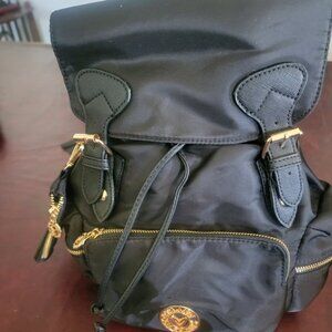 Valentino Orlandi Nylon Backpack with Matching Wallet Black MSRP $249